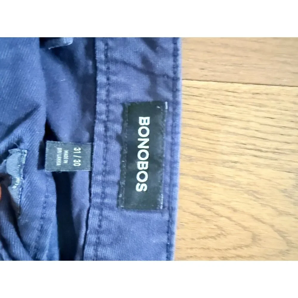 Bonobos Chinos Slim 31W by 30L Navy Micro Courd